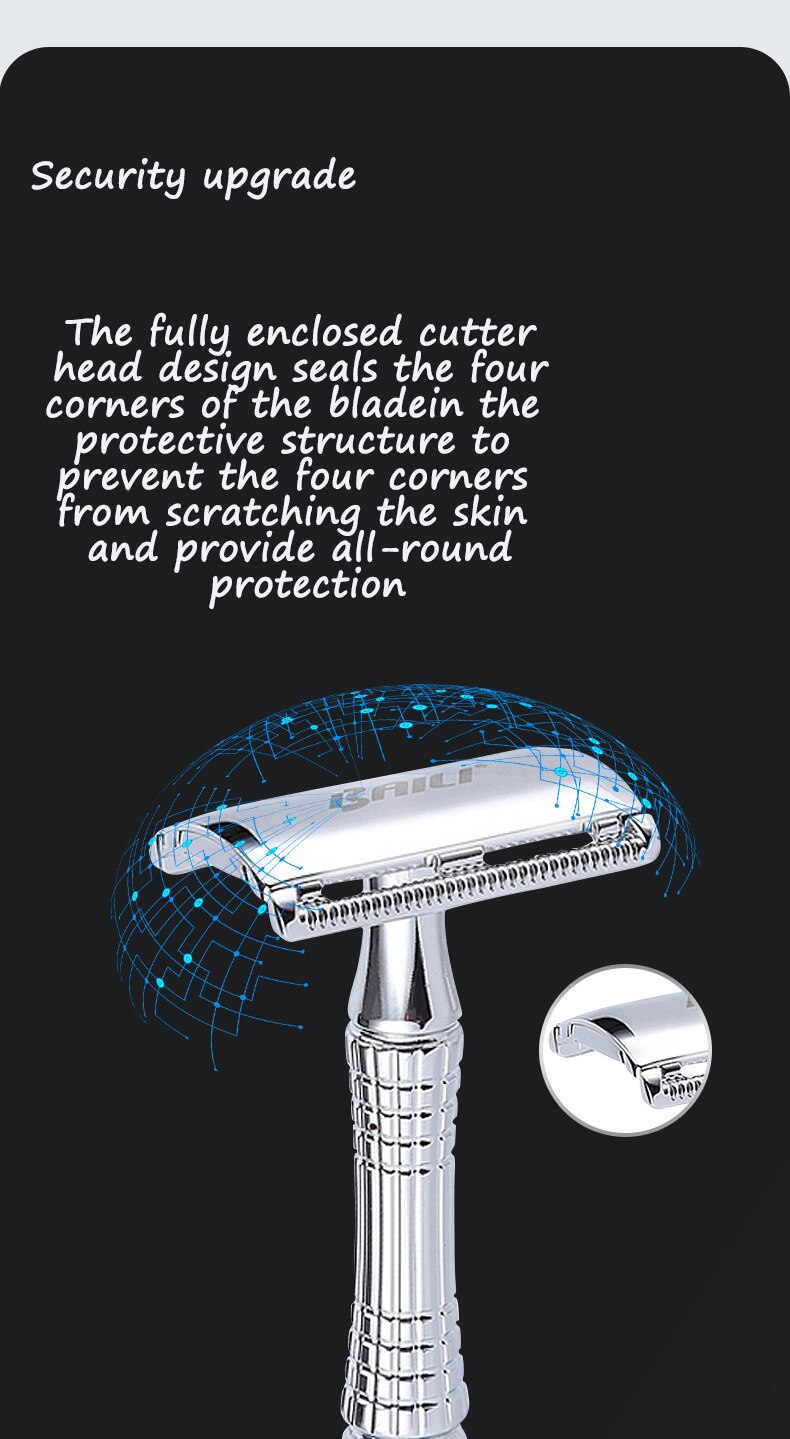 Rose Gold Shave Man Classic Double Edge Safety Razor Mens Shaving Hair Removal Stainless Steel Manual Shaver Man Face Razors