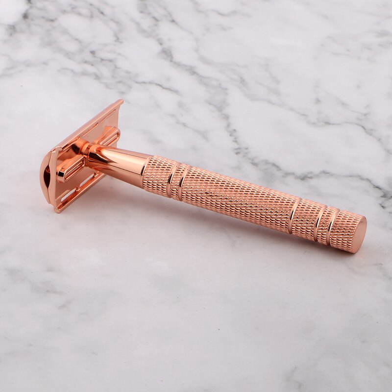 Rose Gold Shave Man Classic Double Edge Safety Razor Mens Shaving Hair Removal Stainless Steel Manual Shaver Man Face Razors