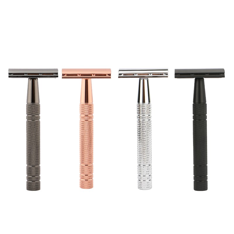 Rose Gold Shave Man Classic Double Edge Safety Razor Mens Shaving Hair Removal Stainless Steel Manual Shaver Man Face Razors
