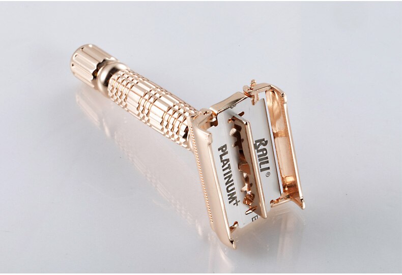 Rose Gold Shave Man Classic Double Edge Safety Razor Mens Shaving Hair Removal Stainless Steel Manual Shaver Man Face Razors