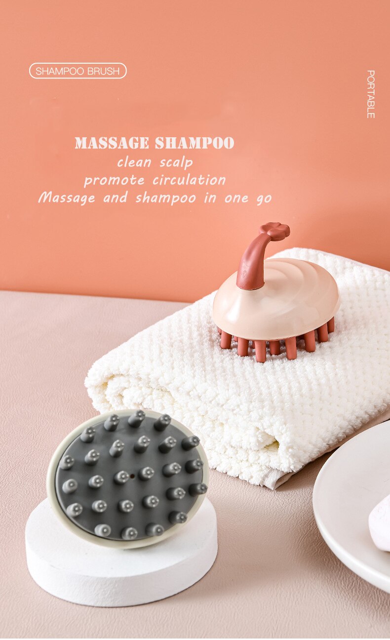Silicone Head Body Scalp Massage Brush Silicone Shampoo Brush Hair Shower Brush Washing Clean Comb Bath Hair Massage Comb