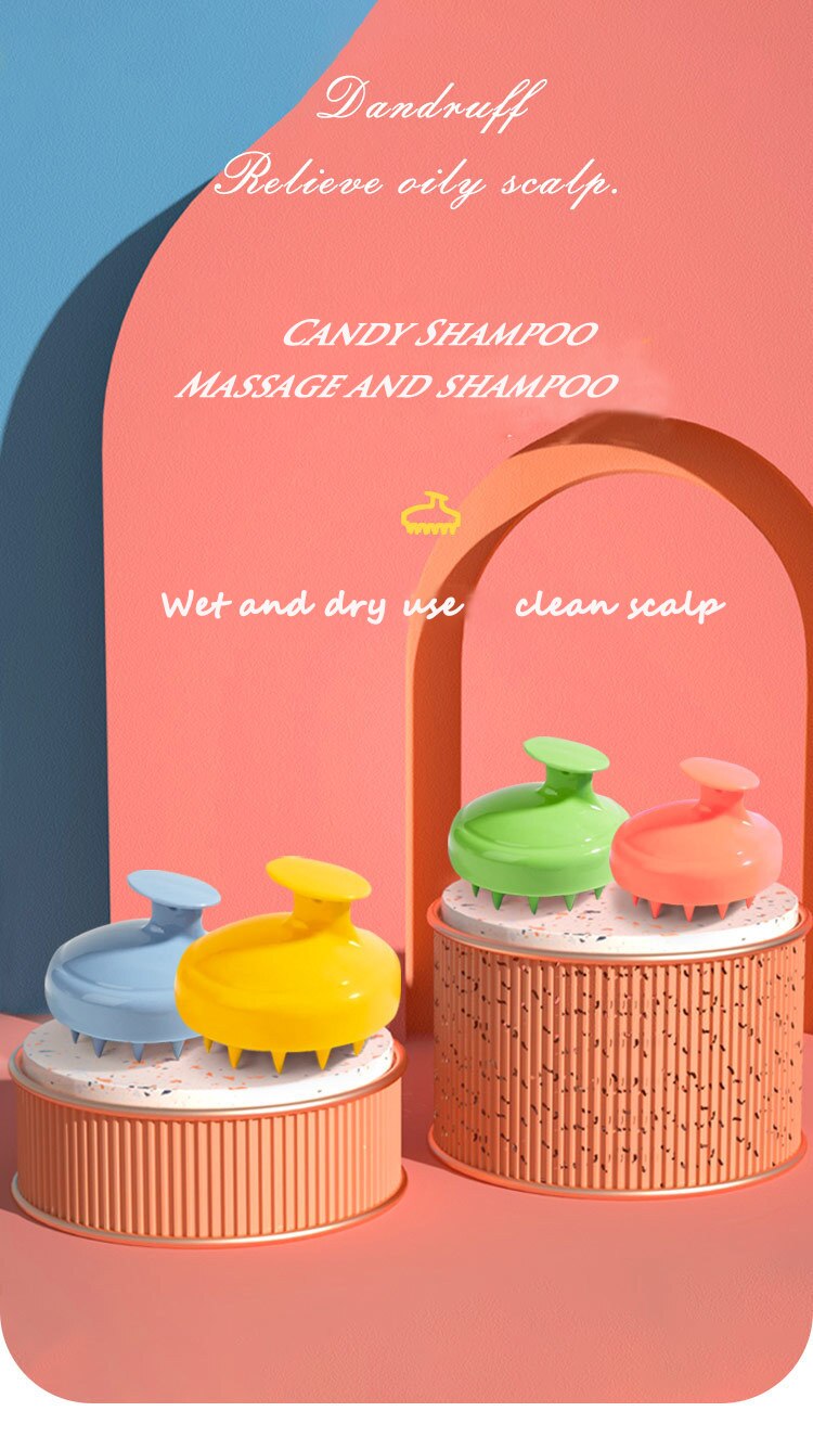 Silicone Head Body Scalp Massage Brush Silicone Shampoo Brush Hair Shower Brush Washing Clean Comb Bath Hair Massage Comb