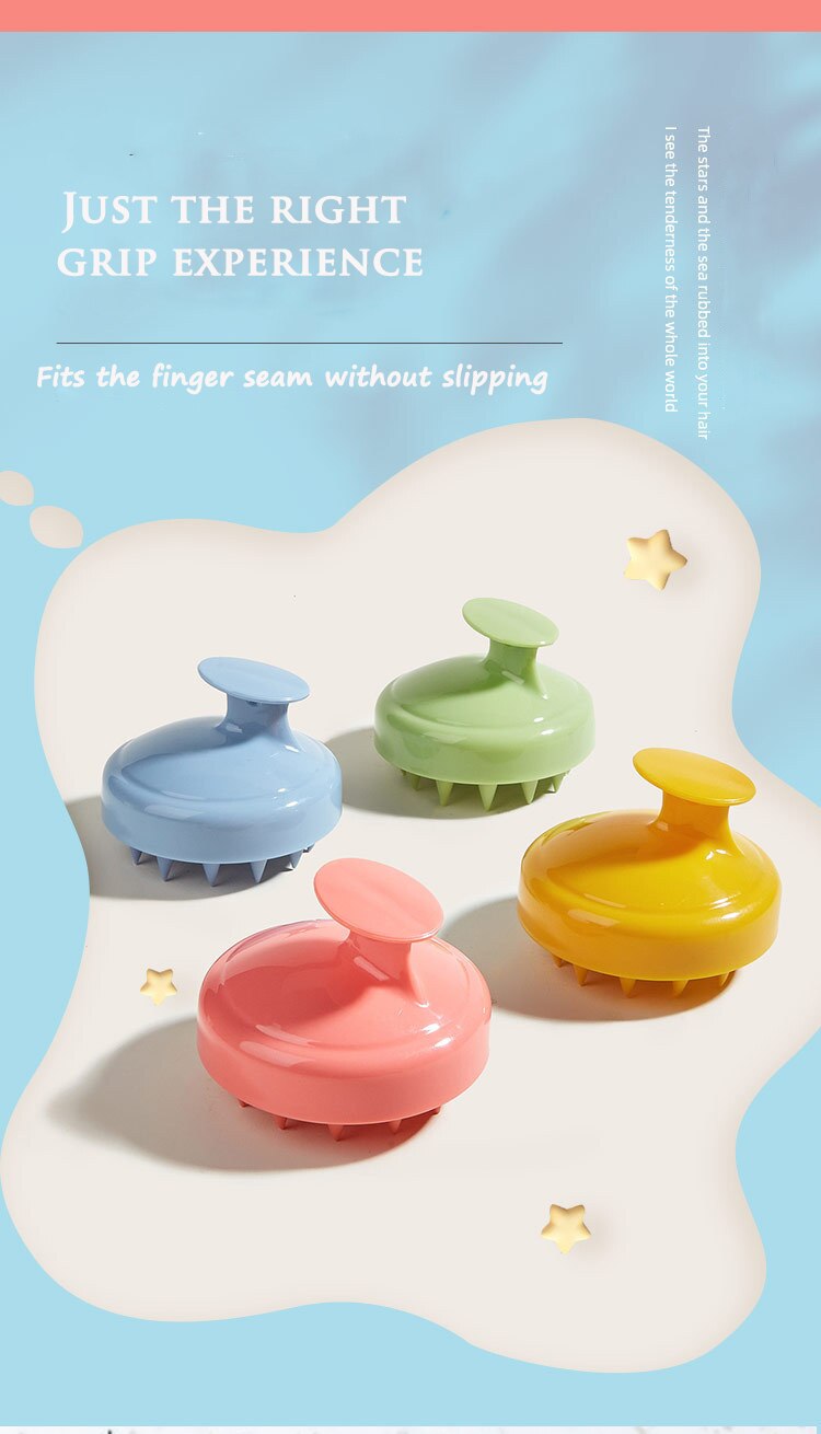 Silicone Head Body Scalp Massage Brush Silicone Shampoo Brush Hair Shower Brush Washing Clean Comb Bath Hair Massage Comb