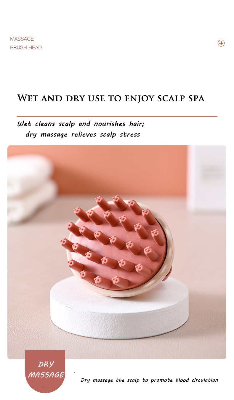 Silicone Head Body Scalp Massage Brush Silicone Shampoo Brush Hair Shower Brush Washing Clean Comb Bath Hair Massage Comb