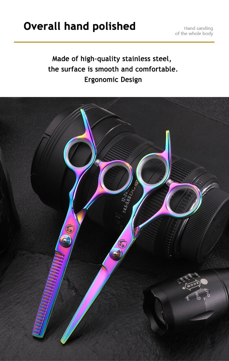 Hairdressing Scissors 6 Inch Hair Scissors Professional Hairdressing Scissors Cutting Thinning Scissors Barber Shear Accessories