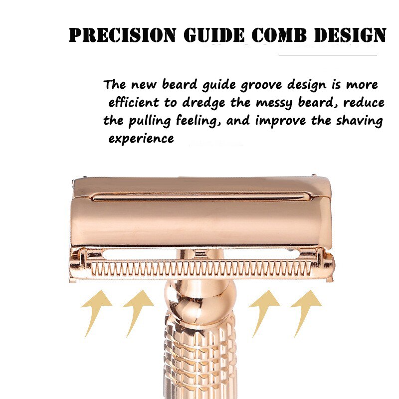 Rose Gold Razor Classic Double Edge Safety Razor For Mens Shaving Hair Removal Stainless Steel Manual Shaver Shaver Face Razors Rose Gold Razor Classic Double Edge Safety Razor For Mens Shaving Hair Removal Stainless Steel Manual Shaver Shaver Face Razors