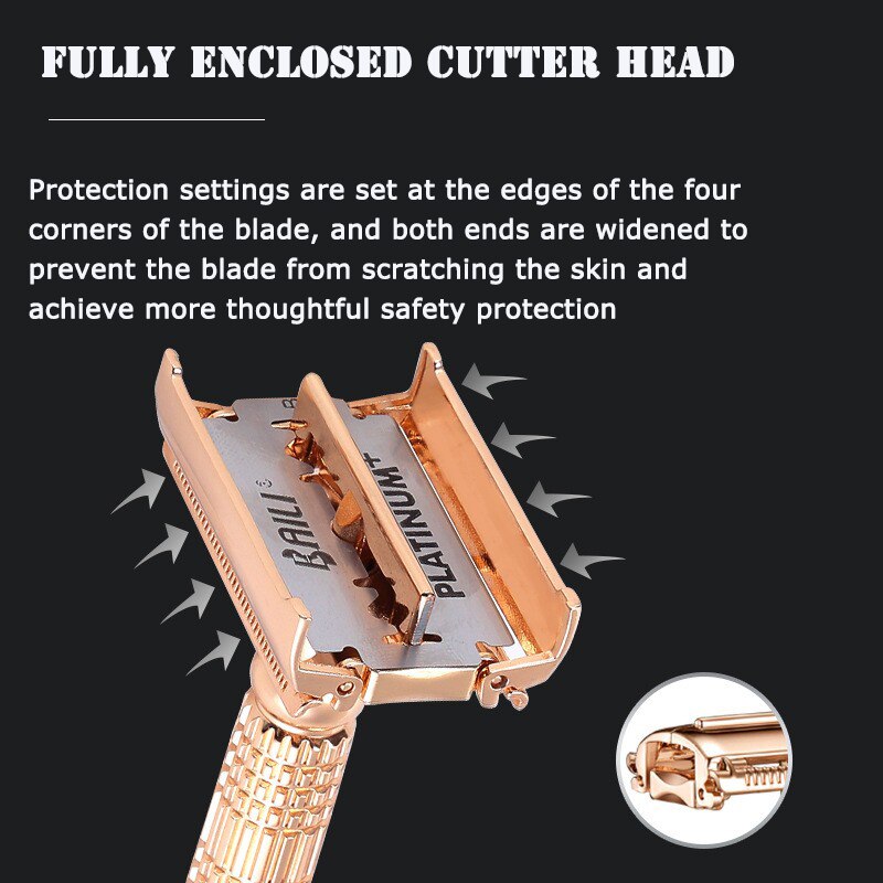 Rose Gold Razor Classic Double Edge Safety Razor For Mens Shaving Hair Removal Stainless Steel Manual Shaver Shaver Face Razors Rose Gold Razor Classic Double Edge Safety Razor For Mens Shaving Hair Removal Stainless Steel Manual Shaver Shaver Face Razors