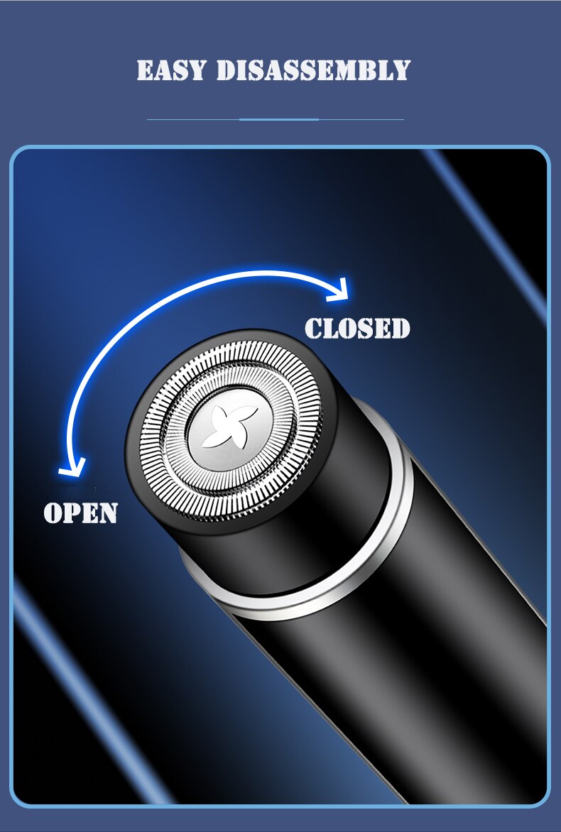 Mini Electric Shaver for Men Portable Electric Razor Beard Knife USB Charging Men's Shavers Face Body Razor Shaving Machine