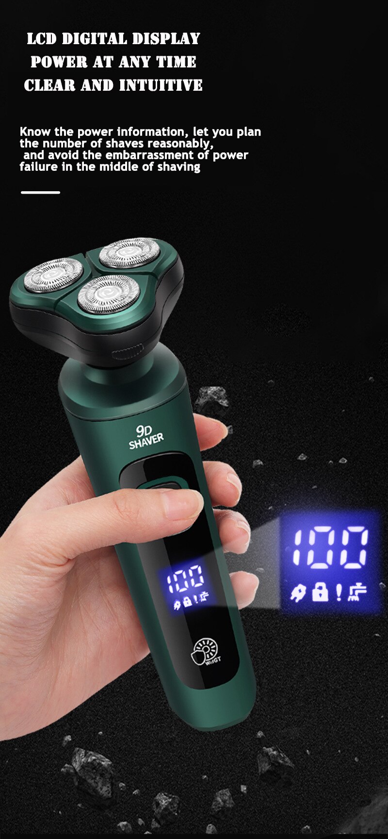 Electric Razor Shaver 9D Floating Shaving Machine IPX7 Washable USB Rechargeable Beard Trimmer Multifunction Trimmer For Men Electric Razor Shaver 9D Floating Shaving Machine IPX7 Washable USB Rechargeable Beard Trimmer Multifunction Trimmer For Men