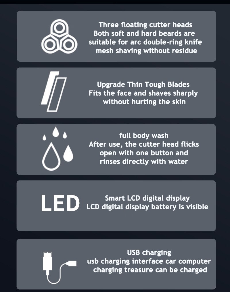 Electric Razor Shaver 9D Floating Shaving Machine IPX7 Washable USB Rechargeable Beard Trimmer Multifunction Trimmer For Men Electric Razor Shaver 9D Floating Shaving Machine IPX7 Washable USB Rechargeable Beard Trimmer Multifunction Trimmer For Men