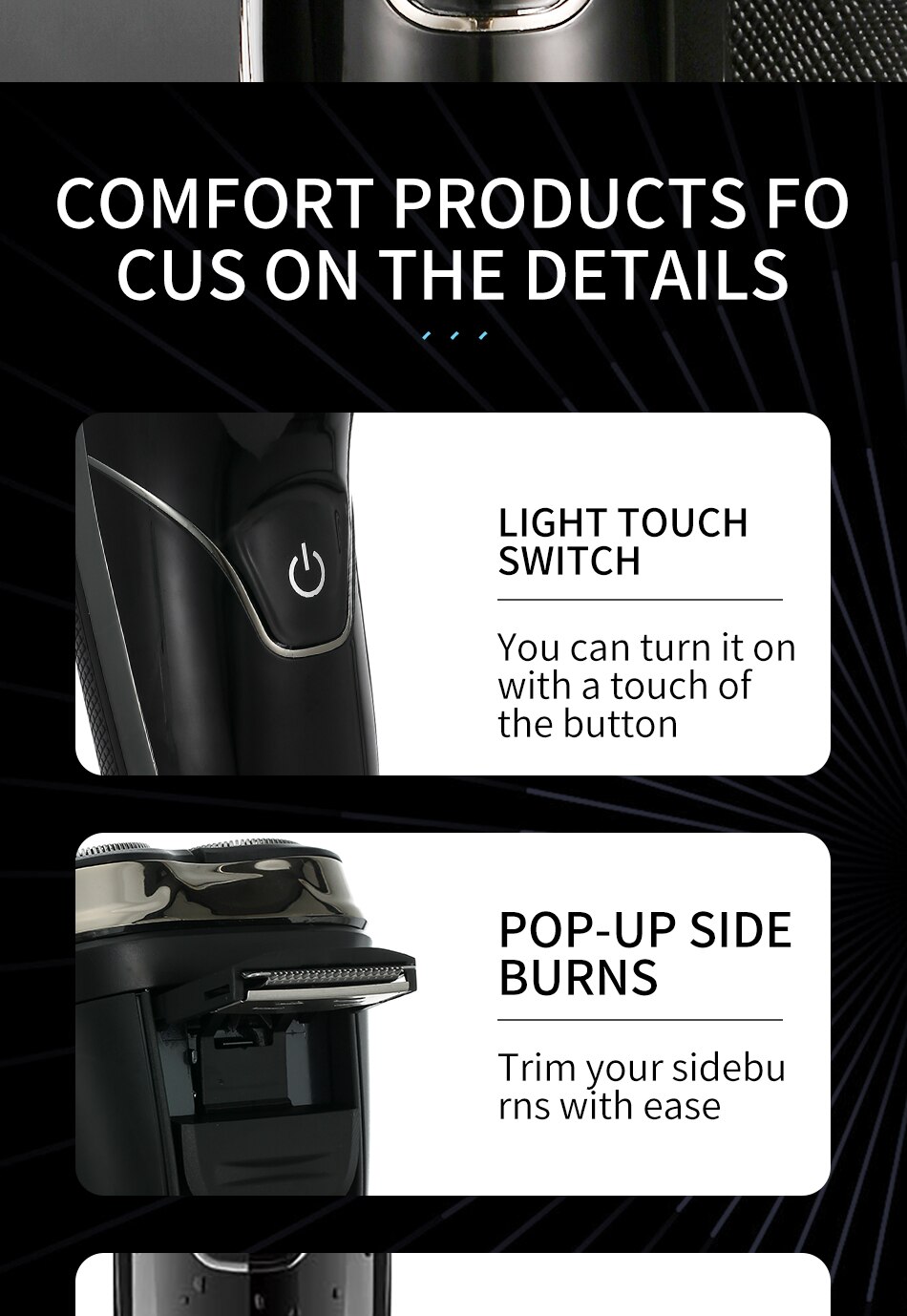 Men's Electric Shaver Razor for Men Beard Shaving Timmer Waterproof Rechargeable Shaving Machine LCD Display Electric Razor