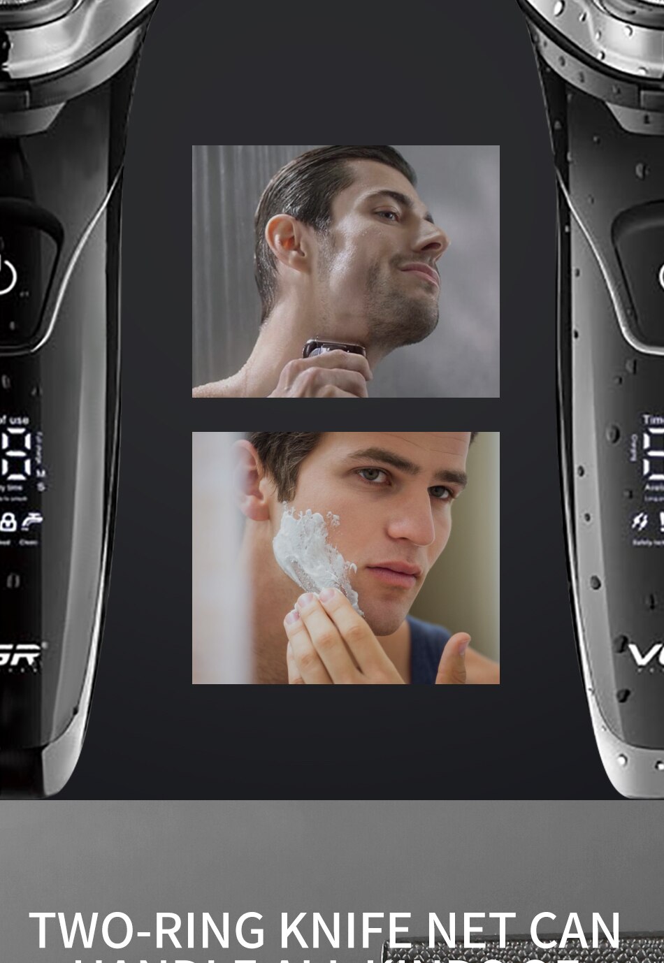 Men's Electric Shaver Razor for Men Beard Shaving Timmer Waterproof Rechargeable Shaving Machine LCD Display Electric Razor