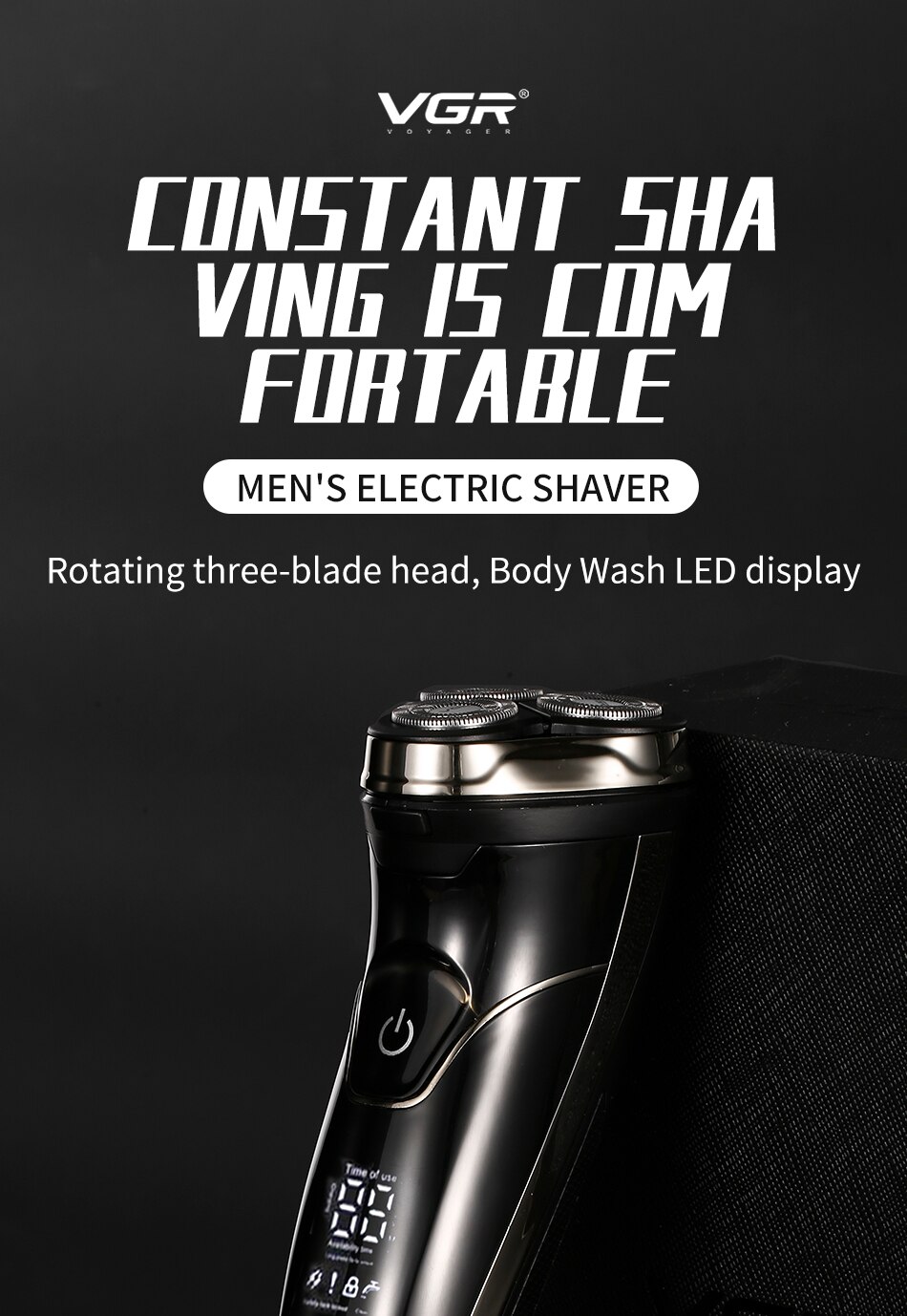 Men's Electric Shaver Razor for Men Beard Shaving Timmer Waterproof Rechargeable Shaving Machine LCD Display Electric Razor