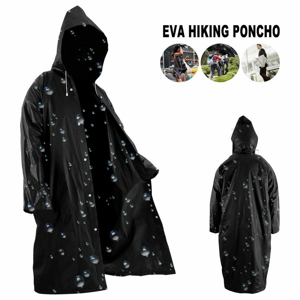 High Quality 1PC 145*68CM EVA Unisex Raincoat Thickened Waterproof Rain Coat Women Men Black Camping Waterproof Rainwear Suit High Quality 1PC 145*68CM EVA Unisex Raincoat Thickened Waterproof Rain Coat Women Men Black Camping Waterproof Rainwear Suit