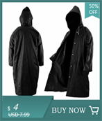 High Quality 1PC 145*68CM EVA Unisex Raincoat Thickened Waterproof Rain Coat Women Men Black Camping Waterproof Rainwear Suit