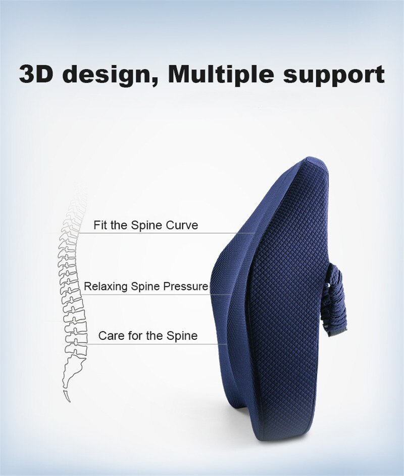 Memory Foam Seat Cushion Orthopedic Pillow Coccyx Office Chair Cushion Support Waist Back Pillow Car Seat Hip Massage Pad Sets