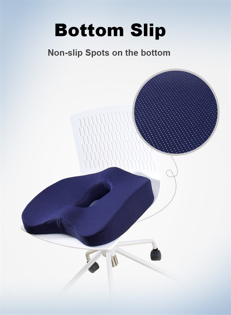 Memory Foam Seat Cushion Orthopedic Pillow Coccyx Office Chair Cushion Support Waist Back Pillow Car Seat Hip Massage Pad Sets