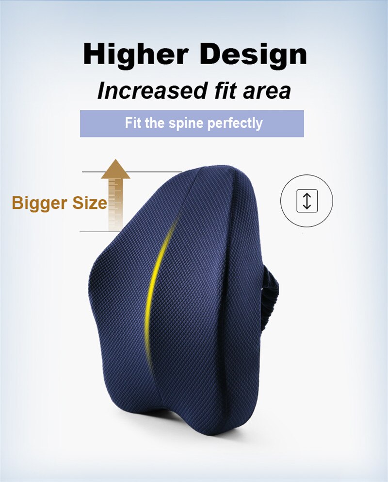 Memory Foam Seat Cushion Orthopedic Pillow Coccyx Office Chair Cushion Support Waist Back Pillow Car Seat Hip Massage Pad Sets