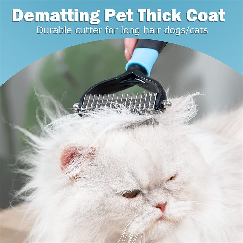Professional Pet Deshedding Brush 2 Sided Dematting Dog Comb Cat Brush Rake Puppy Grooming Tools Undercoat Shedding Flying Hair Professional Pet Deshedding Brush 2 Sided Dematting Dog Comb Cat Brush Rake Puppy Grooming Tools Undercoat Shedding Flying Hair
