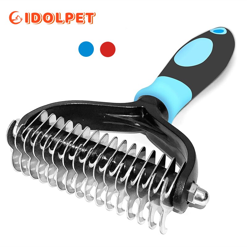Professional Pet Deshedding Brush 2 Sided Dematting Dog Comb Cat Brush Rake Puppy Grooming Tools Undercoat Shedding Flying Hair Professional Pet Deshedding Brush 2 Sided Dematting Dog Comb Cat Brush Rake Puppy Grooming Tools Undercoat Shedding Flying Hair