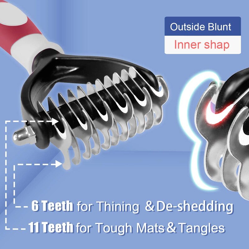 Professional Pet Deshedding Brush 2 Sided Dematting Dog Comb Cat Brush Rake Puppy Grooming Tools Undercoat Shedding Flying Hair Professional Pet Deshedding Brush 2 Sided Dematting Dog Comb Cat Brush Rake Puppy Grooming Tools Undercoat Shedding Flying Hair