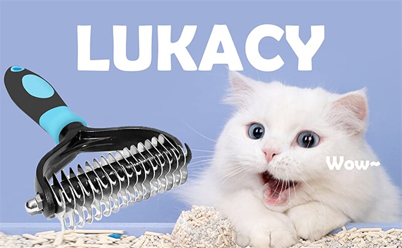 Professional Pet Deshedding Brush 2 Sided Dematting Dog Comb Cat Brush Rake Puppy Grooming Tools Undercoat Shedding Flying Hair Professional Pet Deshedding Brush 2 Sided Dematting Dog Comb Cat Brush Rake Puppy Grooming Tools Undercoat Shedding Flying Hair