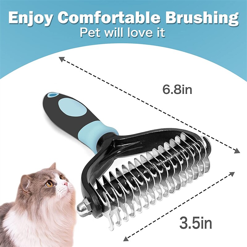 Professional Pet Deshedding Brush 2 Sided Dematting Dog Comb Cat Brush Rake Puppy Grooming Tools Undercoat Shedding Flying Hair Professional Pet Deshedding Brush 2 Sided Dematting Dog Comb Cat Brush Rake Puppy Grooming Tools Undercoat Shedding Flying Hair