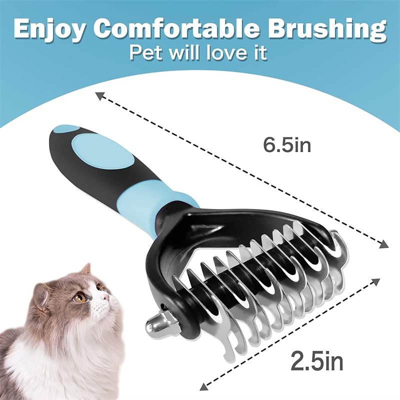 Professional Pet Deshedding Brush 2 Sided Dematting Dog Comb Cat Brush Rake Puppy Grooming Tools Undercoat Shedding Flying Hair Professional Pet Deshedding Brush 2 Sided Dematting Dog Comb Cat Brush Rake Puppy Grooming Tools Undercoat Shedding Flying Hair