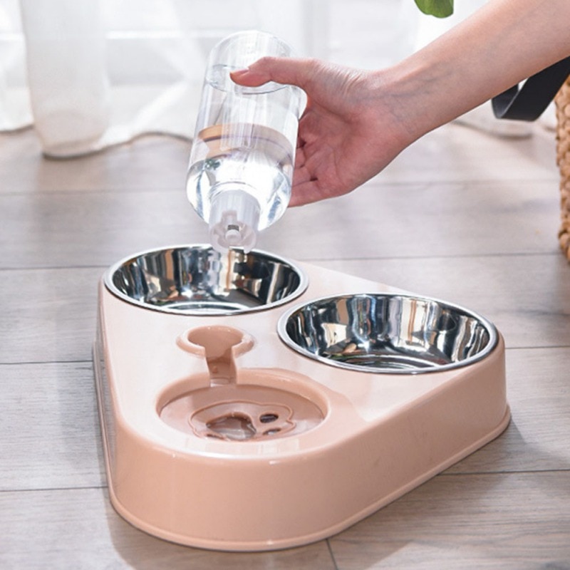 500ML Dog Bowl Cat Feeder Bowl With Dog Water Bottle Automatic Drinking Pet Bowl Cat Food Bowl Pet Stainless Steel Double 3 Bowl 500ML Dog Bowl Cat Feeder Bowl With Dog Water Bottle Automatic Drinking Pet Bowl Cat Food Bowl Pet Stainless Steel Double 3 Bowl