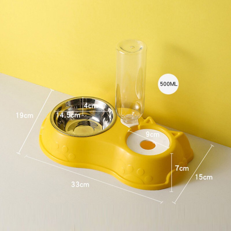 500ML Dog Bowl Cat Feeder Bowl With Dog Water Bottle Automatic Drinking Pet Bowl Cat Food Bowl Pet Stainless Steel Double 3 Bowl 500ML Dog Bowl Cat Feeder Bowl With Dog Water Bottle Automatic Drinking Pet Bowl Cat Food Bowl Pet Stainless Steel Double 3 Bowl