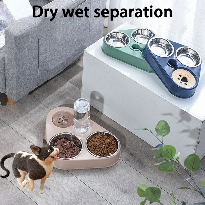 500ML Dog Bowl Cat Feeder Bowl With Dog Water Bottle Automatic Drinking Pet Bowl Cat Food Bowl Pet Stainless Steel Double 3 Bowl 500ML Dog Bowl Cat Feeder Bowl With Dog Water Bottle Automatic Drinking Pet Bowl Cat Food Bowl Pet Stainless Steel Double 3 Bowl
