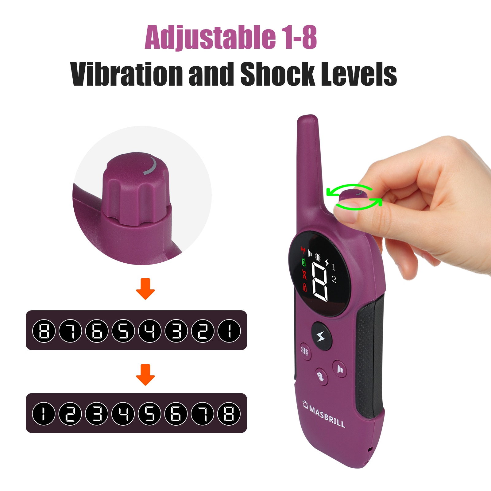 MASBRILL Electric Dog Training Collar Light Waterproof Rechargeable Pet Anti Bark Control Collar Electric Shocker for All Dog MASBRILL Electric Dog Training Collar Light Waterproof Rechargeable Pet Anti Bark Control Collar Electric Shocker for All Dog