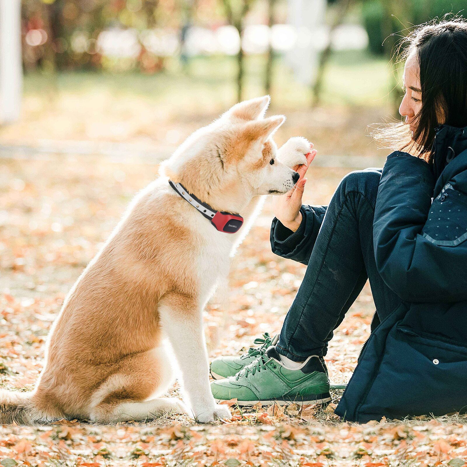 MASBRILL Electric Dog Training Collar Light Waterproof Rechargeable Pet Anti Bark Control Collar Electric Shocker for All Dog