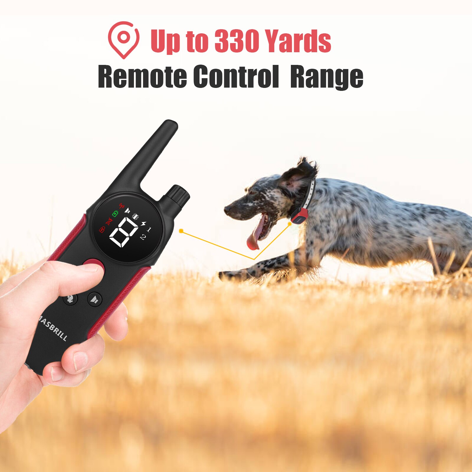 MASBRILL Electric Dog Training Collar Light Waterproof Rechargeable Pet Anti Bark Control Collar Electric Shocker for All Dog