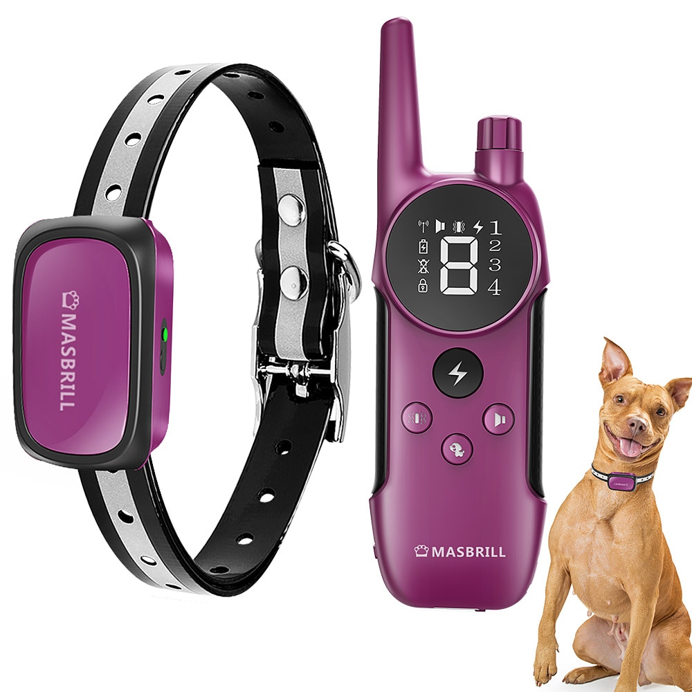 MASBRILL Electric Dog Training Collar Light Waterproof Rechargeable Pet Anti Bark Control Collar Electric Shocker for All Dog MASBRILL Electric Dog Training Collar Light Waterproof Rechargeable Pet Anti Bark Control Collar Electric Shocker for All Dog