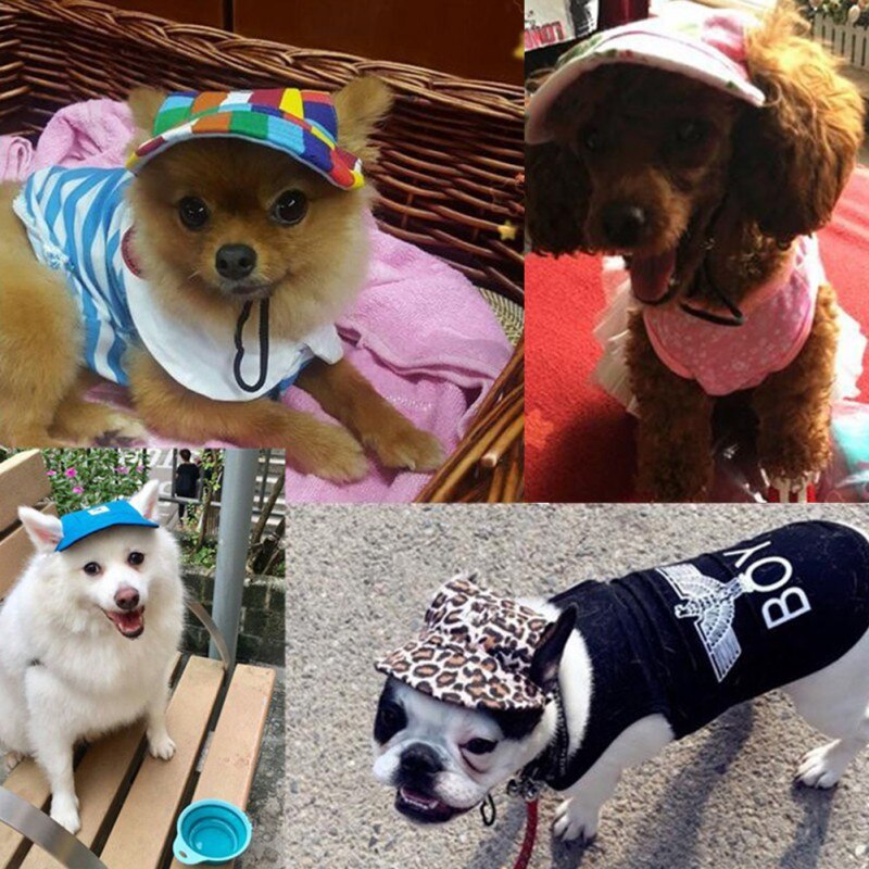 1Pcs Pet Dog Hat Cap Dog Summer Baseball Cap Canvas Small Dog Sunscreen Accessories Outdoor Hiking Pet Products