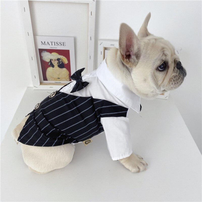 Gentleman Dog Clothes Wedding Suit Formal Shirt For Small Dogs Bowtie Tuxedo Pet Outfit Costume For Cats Spring And Summer Suits