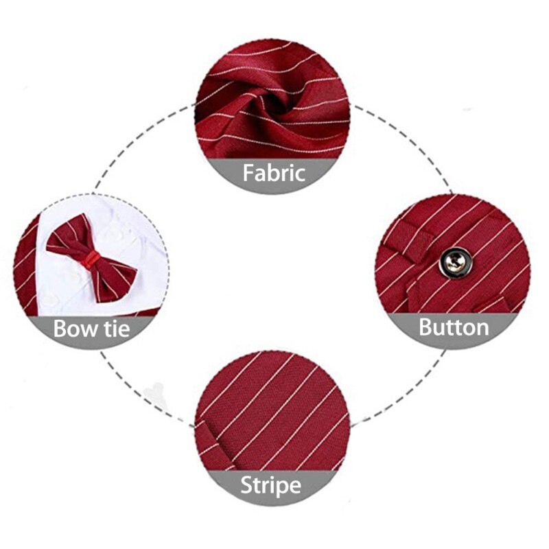 Gentleman Dog Clothes Wedding Suit Formal Shirt For Small Dogs Bowtie Tuxedo Pet Outfit Costume For Cats Spring And Summer Suits