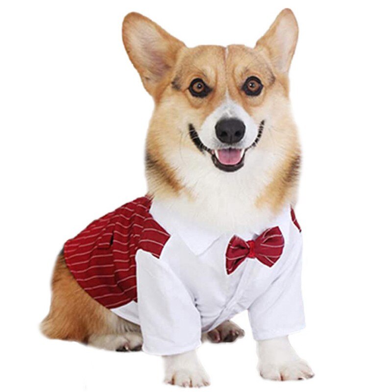 Gentleman Dog Clothes Wedding Suit Formal Shirt For Small Dogs Bowtie Tuxedo Pet Outfit Costume For Cats Spring And Summer Suits