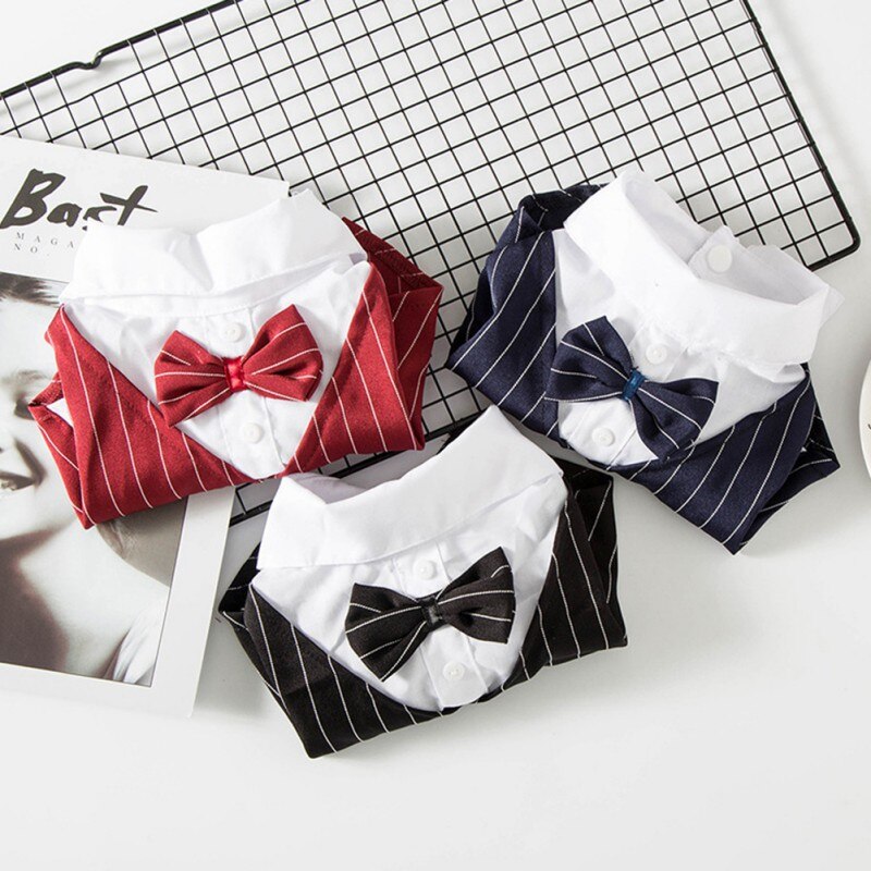 Gentleman Dog Clothes Wedding Suit Formal Shirt For Small Dogs Bowtie Tuxedo Pet Outfit Costume For Cats Spring And Summer Suits Gentleman Dog Clothes Wedding Suit Formal Shirt For Small Dogs Bowtie Tuxedo Pet Outfit Costume For Cats Spring And Summer Suits