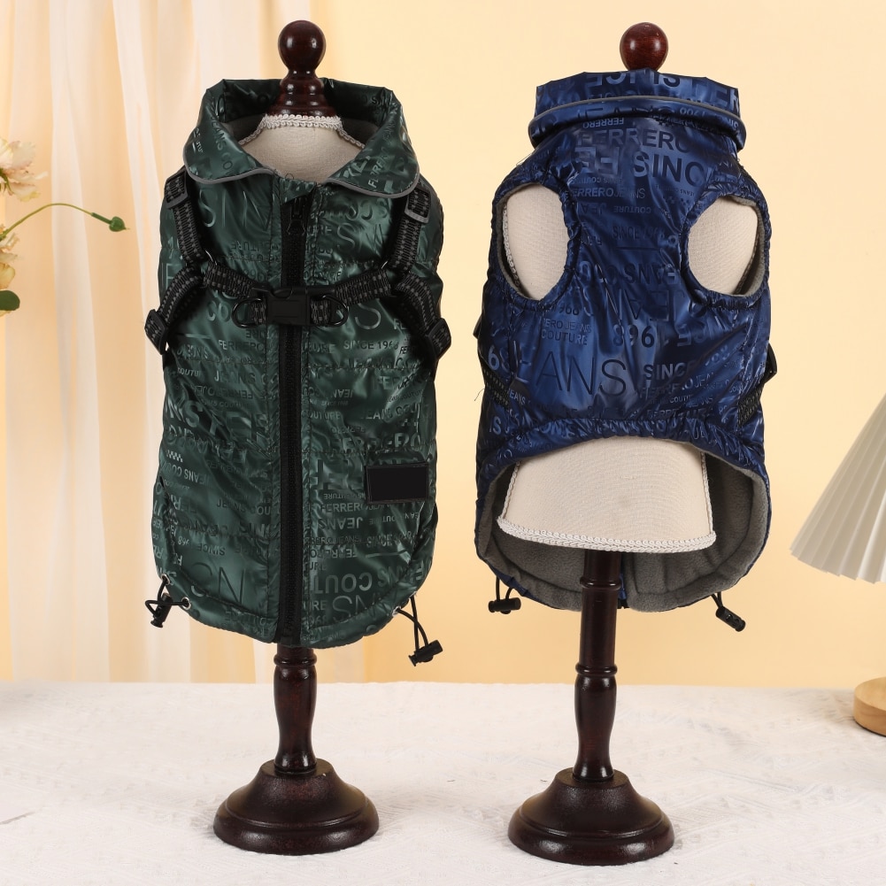 2 in 1 Pet Dog Jacket With Harness Winter Skiing Costume Plus Velvet Thickened Warm Dog Clothes For Labrador Waterproof Dog Coat 2 in 1 Pet Dog Jacket With Harness Winter Skiing Costume Plus Velvet Thickened Warm Dog Clothes For Labrador Waterproof Dog Coat