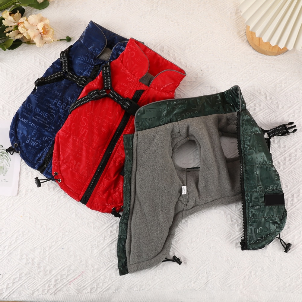 2 in 1 Pet Dog Jacket With Harness Winter Skiing Costume Plus Velvet Thickened Warm Dog Clothes For Labrador Waterproof Dog Coat 2 in 1 Pet Dog Jacket With Harness Winter Skiing Costume Plus Velvet Thickened Warm Dog Clothes For Labrador Waterproof Dog Coat