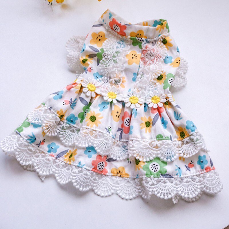 Summer Dog Small Floral Princess Dress Cat Dog Dress Puppy Skirt Wedding Dresses York Clothes For Dogs Pet Dress