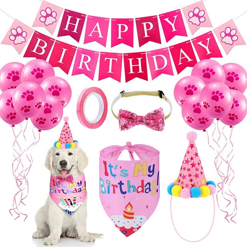 Pets Happy Birthday Costume Dog Hats Bowknot Bandana Neckerchief Bibs Banners Party Decoration Cat Dog Pets Accessories Pets Happy Birthday Costume Dog Hats Bowknot Bandana Neckerchief Bibs Banners Party Decoration Cat Dog Pets Accessories