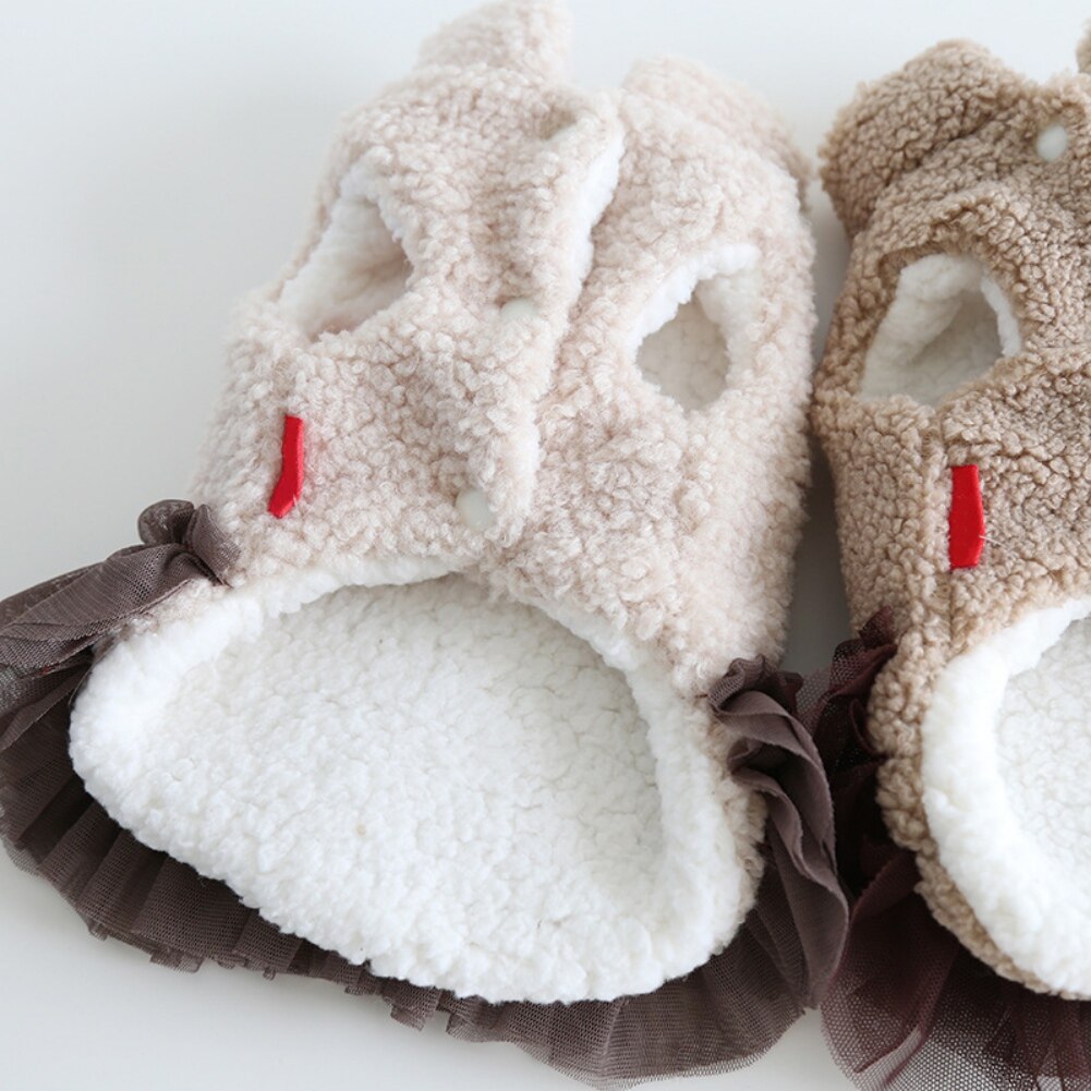 Dog Dresses Coat Autumn Warm Turtleneck Knitted Sweater Dress Cat Tutu Skirt for Small Dogs Cats Clothes