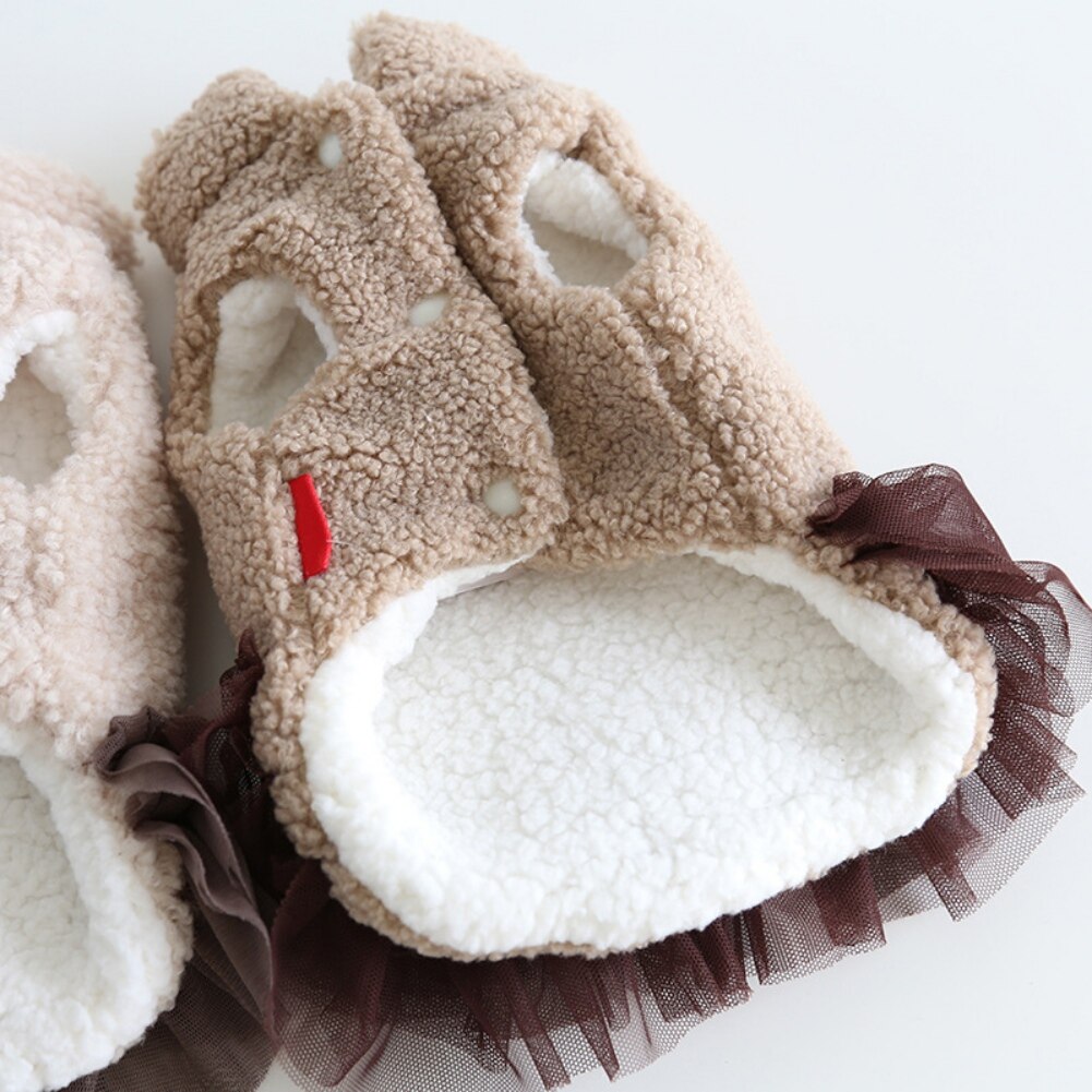 Dog Dresses Coat Autumn Warm Turtleneck Knitted Sweater Dress Cat Tutu Skirt for Small Dogs Cats Clothes
