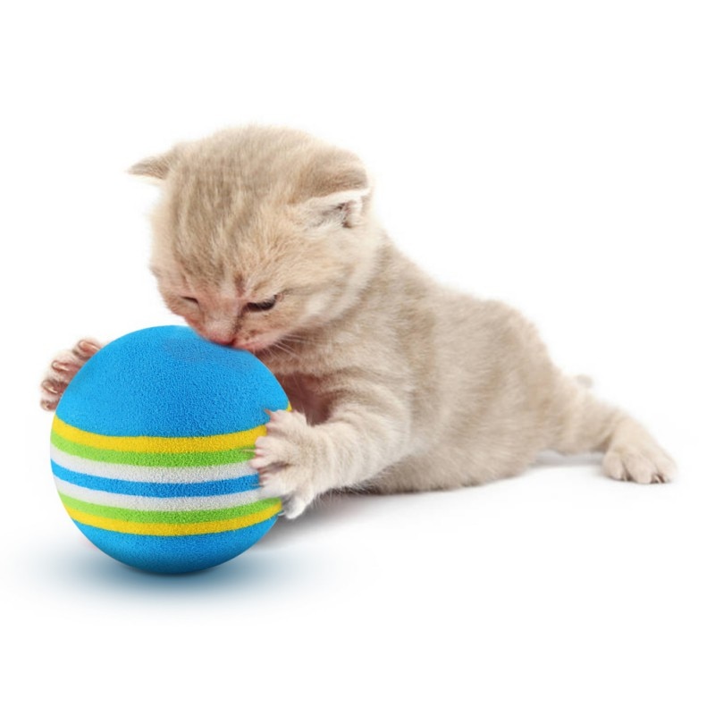 10/12Pcs Cat Crinkle Balls Cat Toy Interactive Sound Ball Big Plastic Balls Crackle Ring Paper Kitten Pet Play Toys Cats Trainin