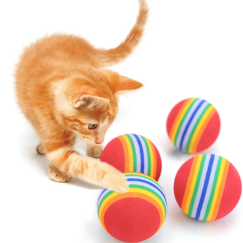 10/12Pcs Cat Crinkle Balls Cat Toy Interactive Sound Ball Big Plastic Balls Crackle Ring Paper Kitten Pet Play Toys Cats Trainin