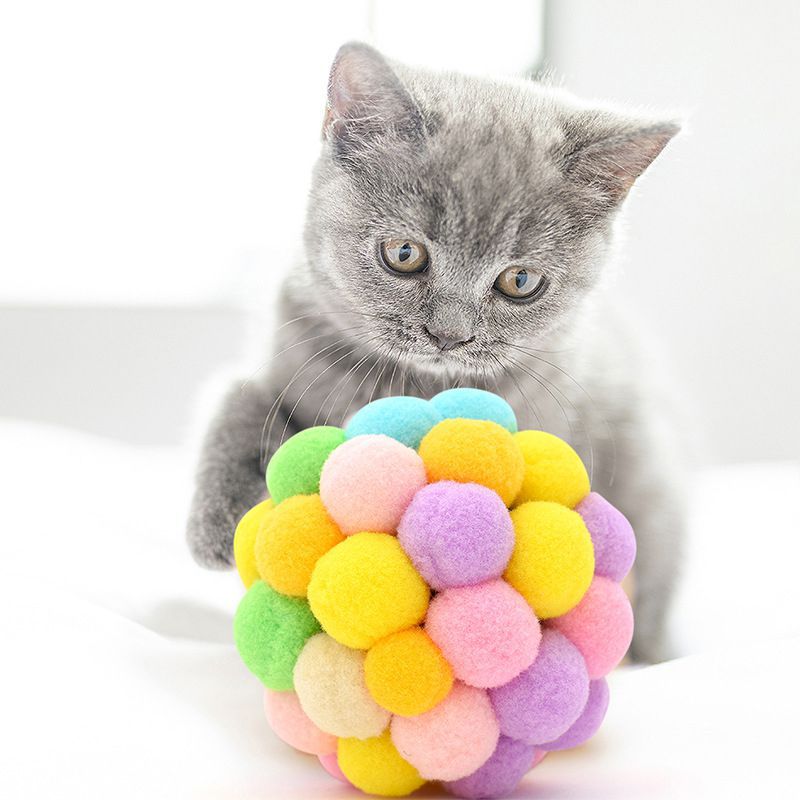 10/12Pcs Cat Crinkle Balls Cat Toy Interactive Sound Ball Big Plastic Balls Crackle Ring Paper Kitten Pet Play Toys Cats Trainin