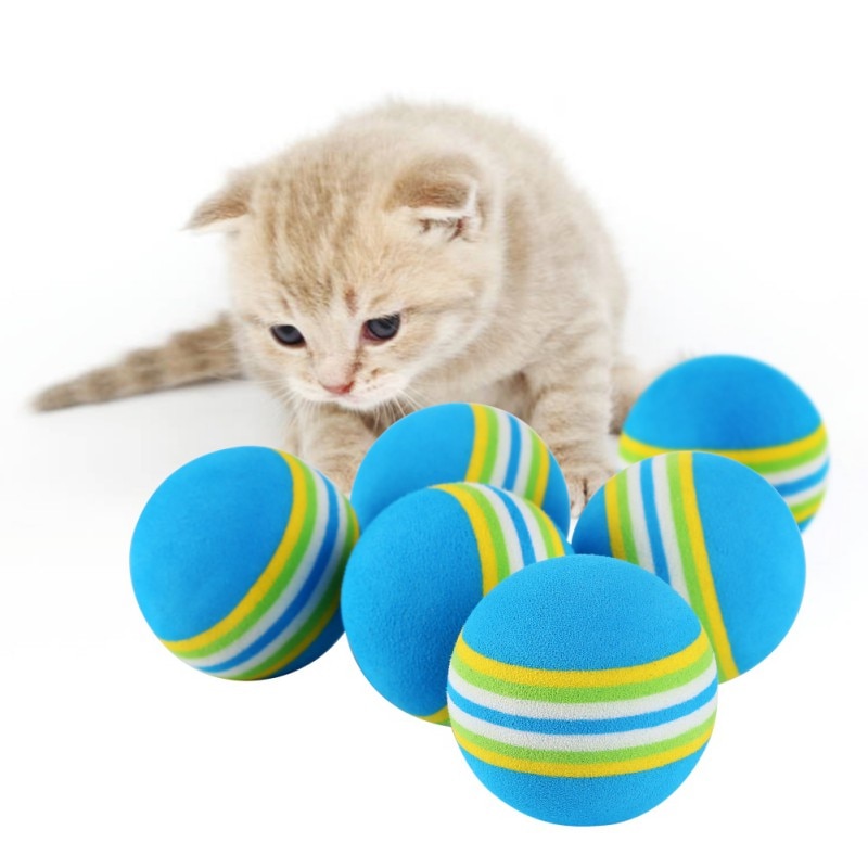 10/12Pcs Cat Crinkle Balls Cat Toy Interactive Sound Ball Big Plastic Balls Crackle Ring Paper Kitten Pet Play Toys Cats Trainin